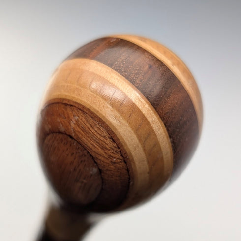 Vintage brown shaft rondelle handle walking stick 93cm